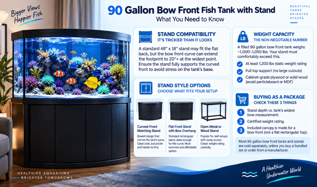 90 gallon bow-front fish tank broomful-com